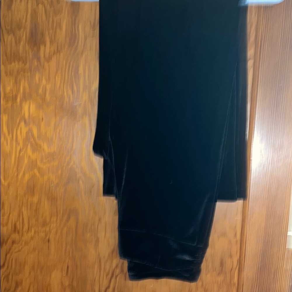 Boston Proper Black Velvet Straight Leg Pants